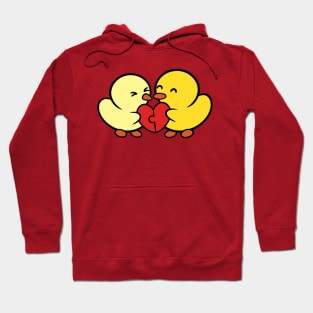 Duckie and Duck Heart Puzzle Hoodie